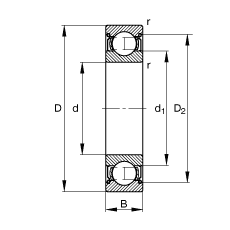 S 627-2Z, (j) DIN 625-1 ˜ʵҪߴ, ɂ(c)g϶ܷ