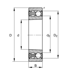 {(dio)S 2207-K-2RS-TVH-C3, (j) DIN 630 (bio)(zhn)Ҫߴ, FF 1:12ɂ(c)ܷ